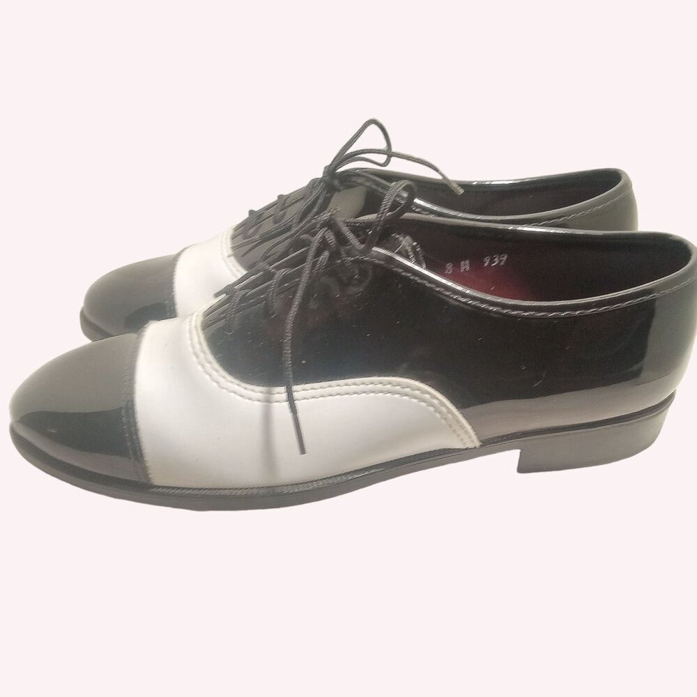 Gateway Formal Footwear Spectators Shoes 8 Men's Retro Rockabilly Shiny Tux USA - Picture 3 of 12
